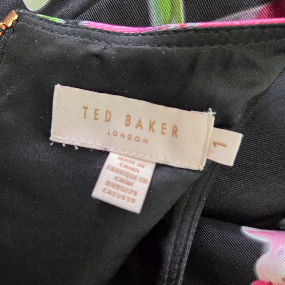 Ted Baker Fit Flare Skater Dress Cap Sleeve Floral Bird‎ Print Party - Picture 6 of 12